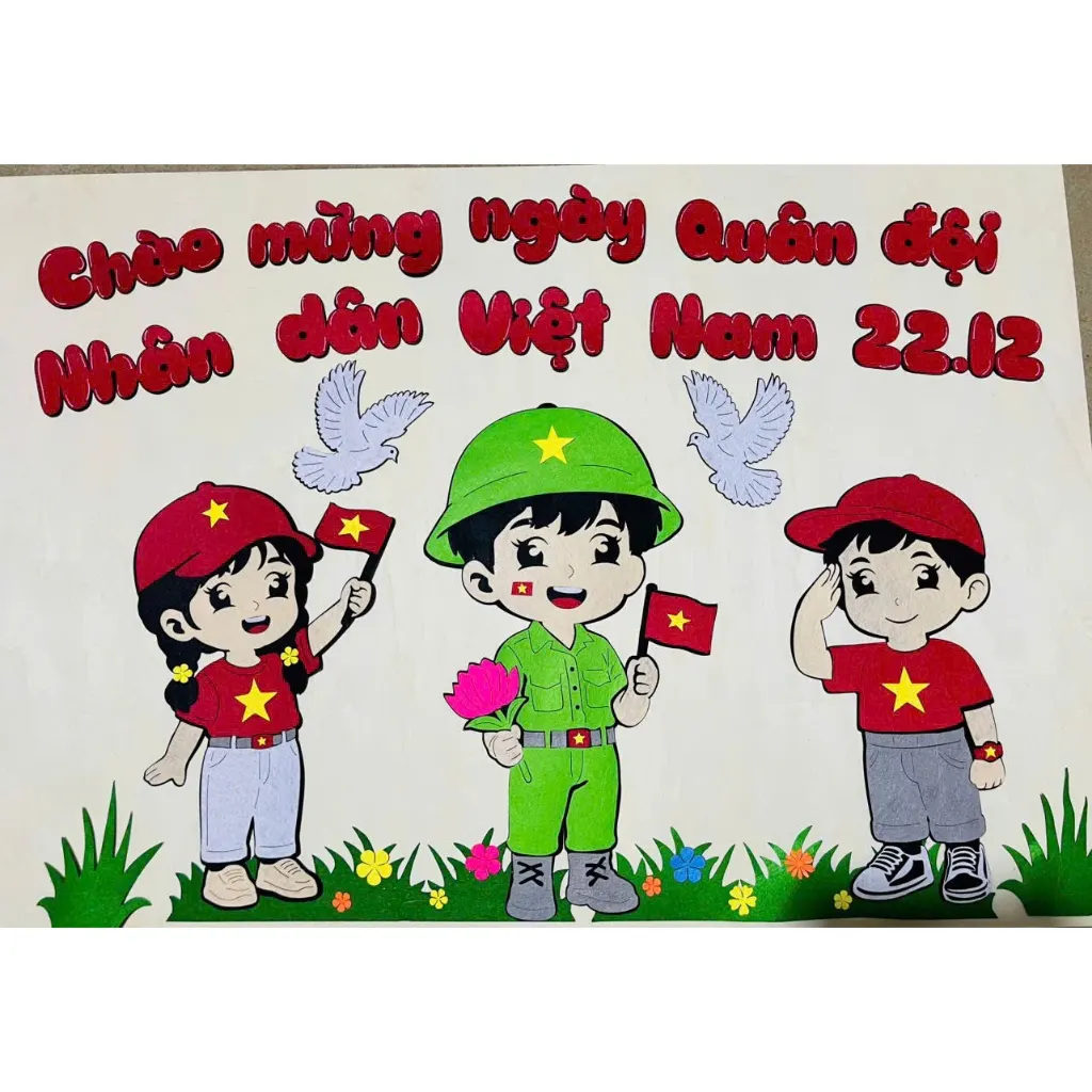 Tiểu Cảnh Trang Trí Ngày Quân Đội Nhân Dân Việt Nam - Trang Trí Mầm Non STEAM